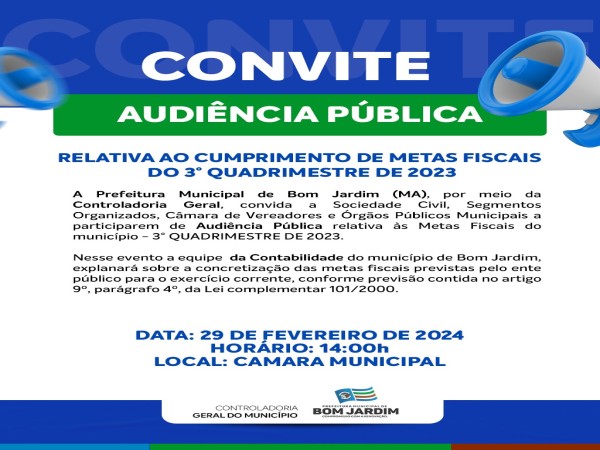 Relativa ao cuprimento de metas fiscais do 3 quadrimestre de 2023